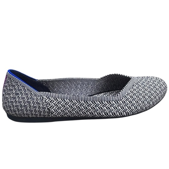 ROTHY'S THE FLAT 001-344 SLATE HERRINGBONE ROUND TOE SLIP ON BALLET FLAT - Picture 2 of 13